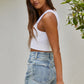 Seamless V-Neck Crop Basic Tank